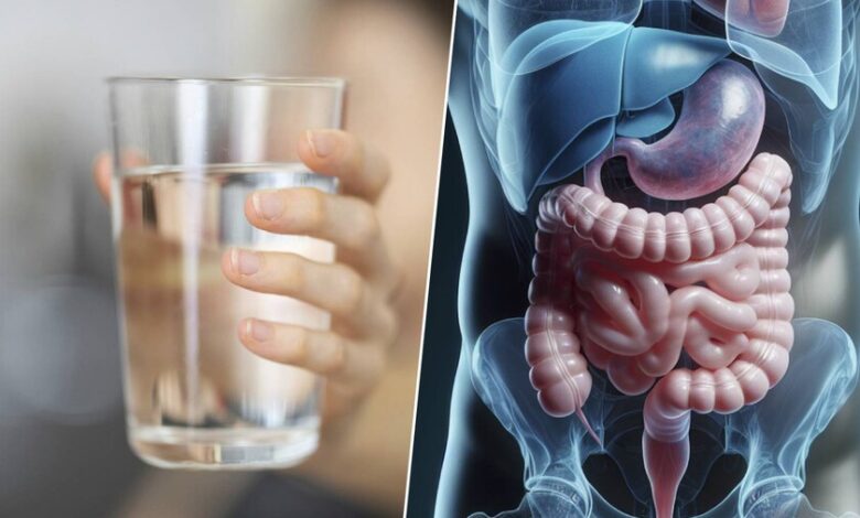 Una persona bebiendo un vaso de agua durante una comida