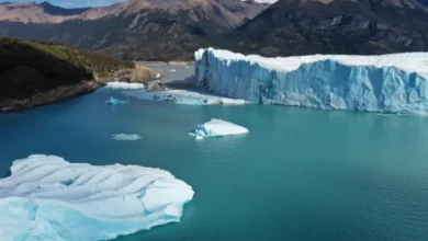 Glaciar en la cordillera argentina, simbólico de la importancia del agua dulce