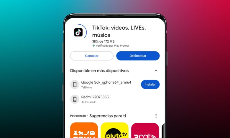 Imagen de la Play Store de Google con el nuevo icono de advertencia de batería