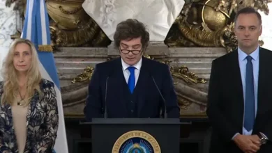 Imagen de Javier Milei durante su cadena nacional sobre el fallo de YPF