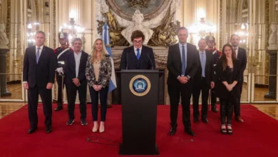 Imagen de Javier Milei durante su cadena nacional sobre el caso YPF