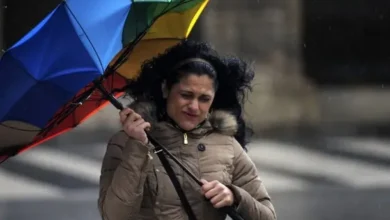 Imagen de un cielo nublado con lluvia en el Área Metropolitana de Buenos Aires
