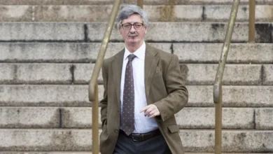 Fiscal Eduardo Taiano durante una conferencia de prensa