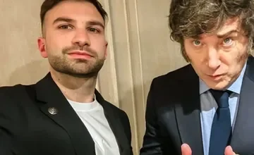 Imágenes de Mauricio Novelli y Javier Milei en medio del escándalo Libra