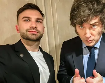 Imágenes de Mauricio Novelli y Javier Milei en medio del escándalo Libra