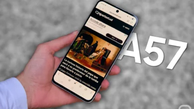 Imagen del Galaxy A57 con la función de transcripción de voz activada