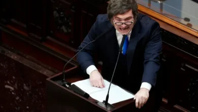 Javier Milei hablando en el Congreso