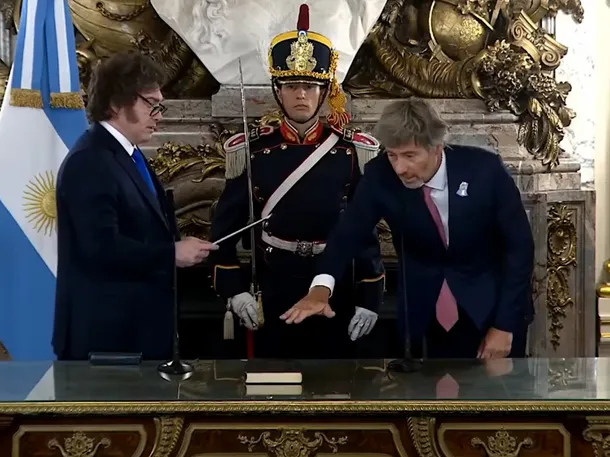 Juan Bautista Mahiques en la ceremonia de asunción como ministro de Justicia
