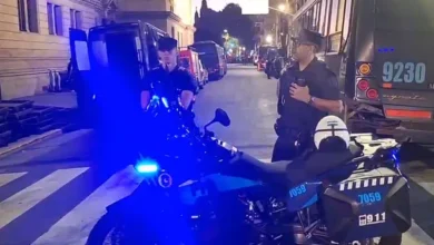 Imagen de una manifestación en rechazo a la reforma de la Ley de Glaciares