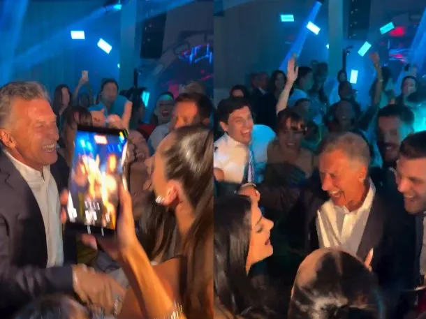 Mauricio Macri bailando en la boda de su sobrino