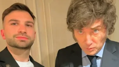 Mauricio Novelli y Javier Milei en un evento