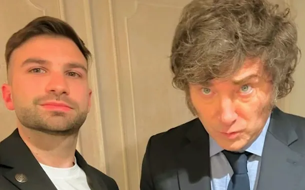 Mauricio Novelli y Javier Milei en un evento