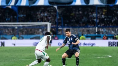 La Selección Argentina en acción durante un partido