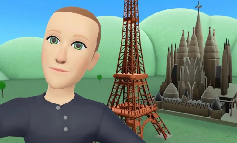 Imagen de un dispositivo de realidad virtual con el logotipo de Meta
