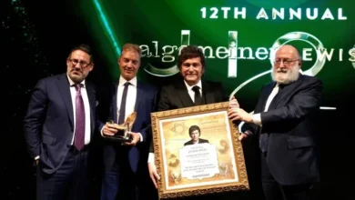 Javier Milei en una reunión con representantes de la comunidad judía