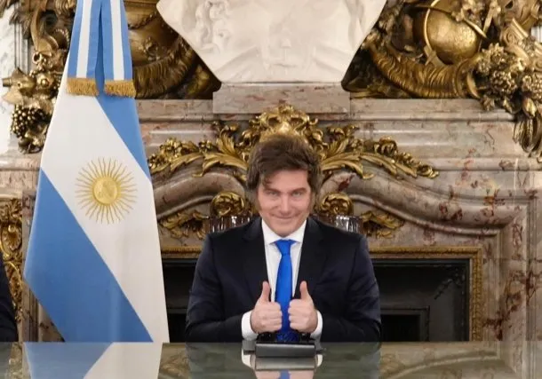 Imagen de Javier Milei durante una conferencia de prensa