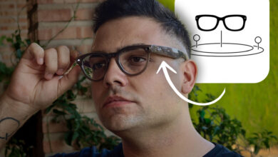 Imagen de una persona usando gafas inteligentes Ray-Ban Meta