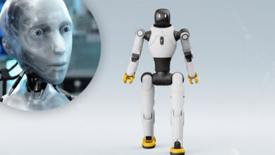 Imagen de un robot bailarín en un restaurante