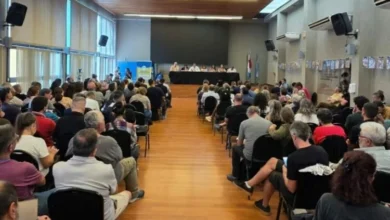 Docentes en una movilización en la calle