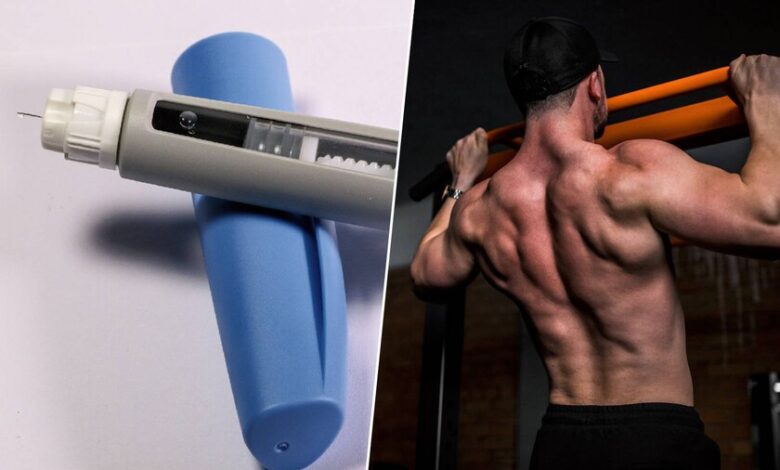 Imagen de una persona haciendo ejercicio con pesas para mantener la masa muscular