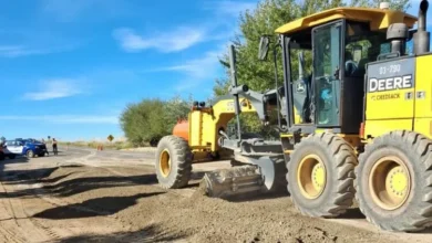 Imagen del Camino de las Altas Cumbres con señalización de obras