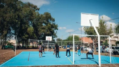 Imagen del playón deportivo inaugurado en Barrio Nuestro Hogar III