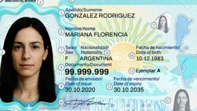 Imagen del nuevo DNI electrónico argentino