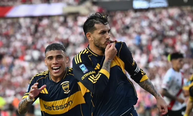 Selfie del triunfo de los jugadores de Boca Juniors en el Monumental