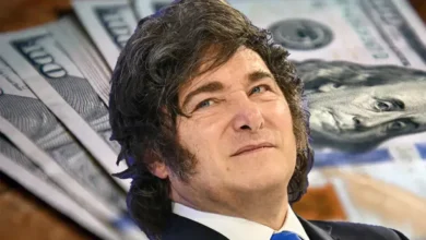 Javier Milei en una reunión con líderes internacionales