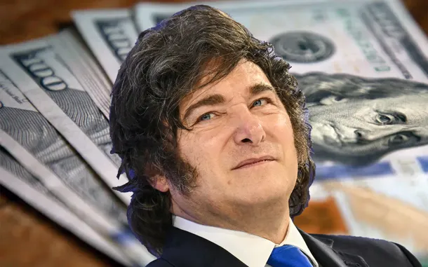 Javier Milei en una reunión con líderes internacionales