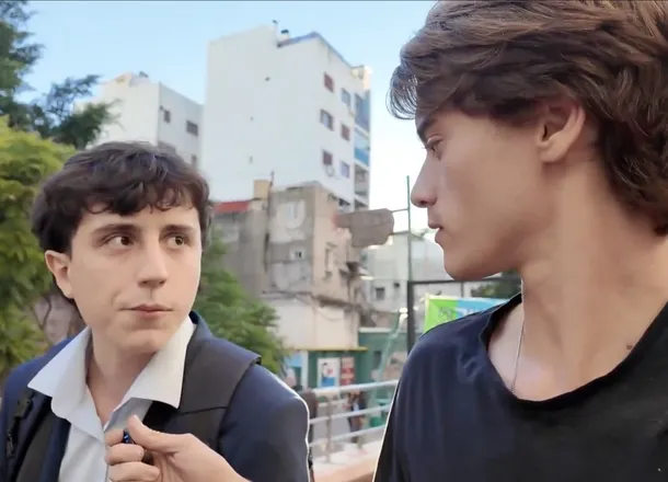 Marco Palazzo, streamer libertario, en la UBA