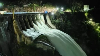 Imagen de un embalse lleno después de las lluvias de Semana Santa en Córdoba