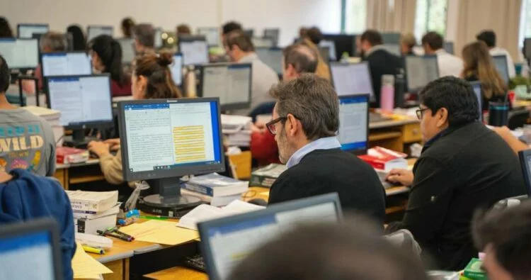 Imagen de un juez sentado en un tribunal