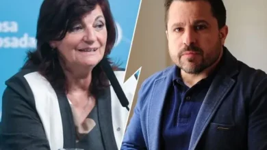 Martín Tetaz y Kelly Olmos durante el debate económico en televisión