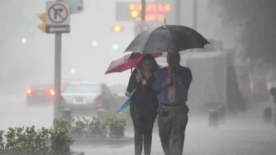 Imagen de un temporal en el AMBA con lluvias y tormentas