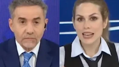 Lilia Lemoine y Luis Majul en un programa de TV