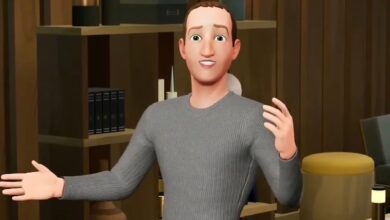 Avatar de Mark Zuckerberg interactuando con empleados en un entorno virtual