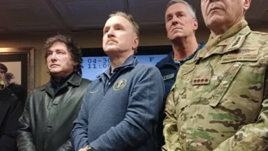 Javier Milei a bordo del USS Nimitz