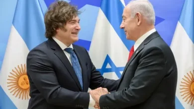 Javier Milei y el canciller israelí, Gideon Sa'ar, en una reunión anterior.
