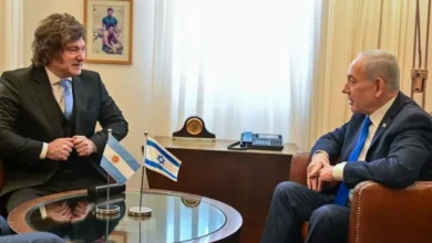 Javier Milei y Benjamin Netanyahu en conferencia de prensa juntos