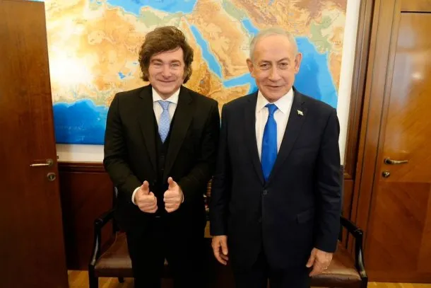 Javier Milei y Benjamin Netanyahu en una reunión en Israel