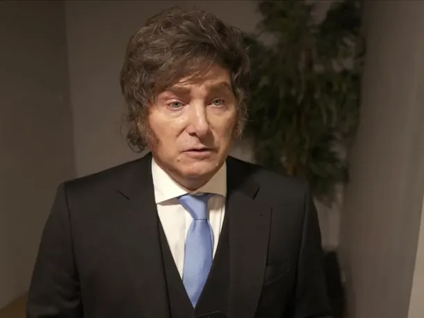 Javier Milei durante su entrevista en la TV Pública