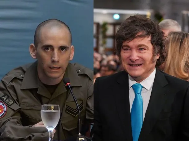 Javier Milei y Nahuel Gallo en Casa Rosada