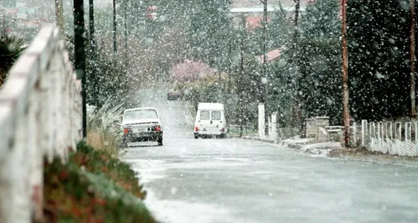 Imagen de nieve en una zona rural de Buenos Aires