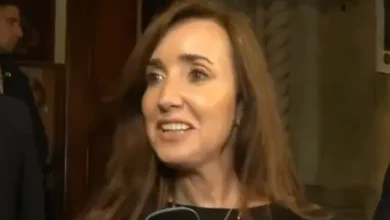 Victoria Villarruel durante una sesión en el Senado