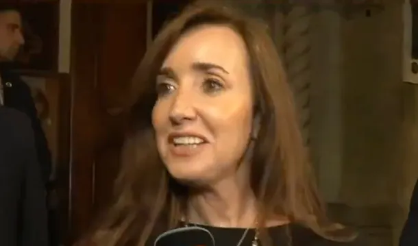 Victoria Villarruel durante una sesión en el Senado