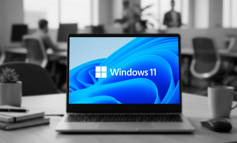 Imagen de una persona trabajando en una computadora con Windows 11