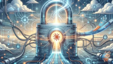 Imagen de una persona frente a una pantalla con código de programación, representando la seguridad informática