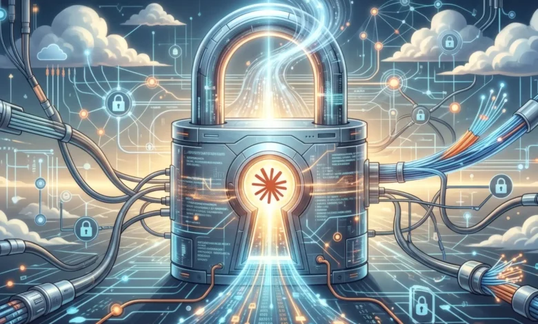 Imagen de una persona frente a una pantalla con código de programación, representando la seguridad informática