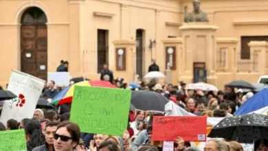 Imágenes de personas con discapacidad en una manifestación